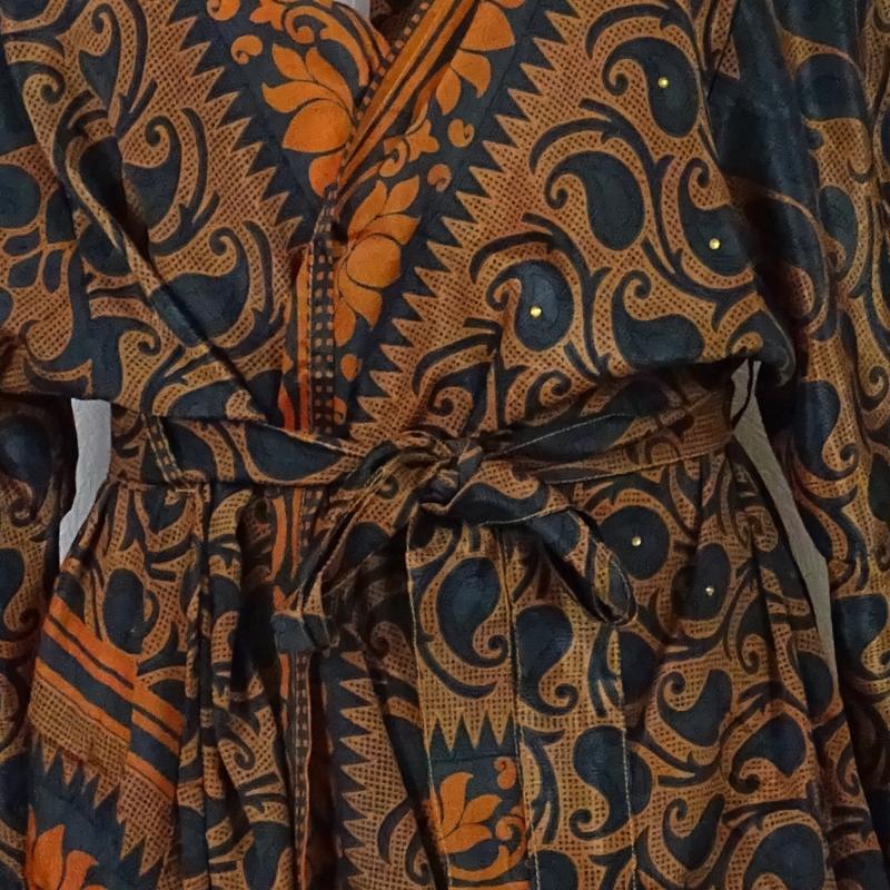 Avani Kimono - Black n' Orange - 