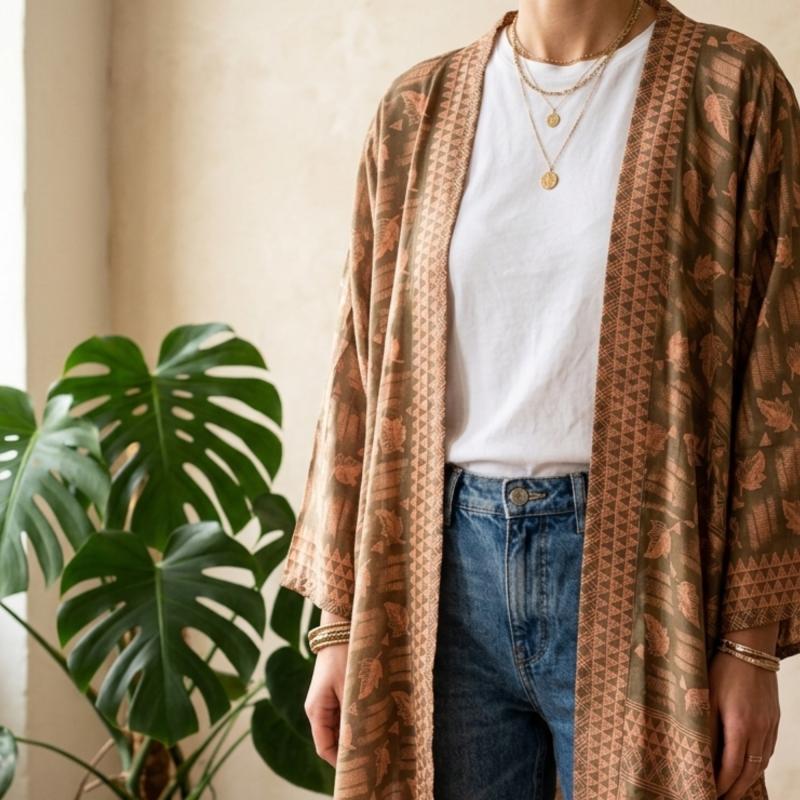 Avani Kimono - Peachy Powder - 