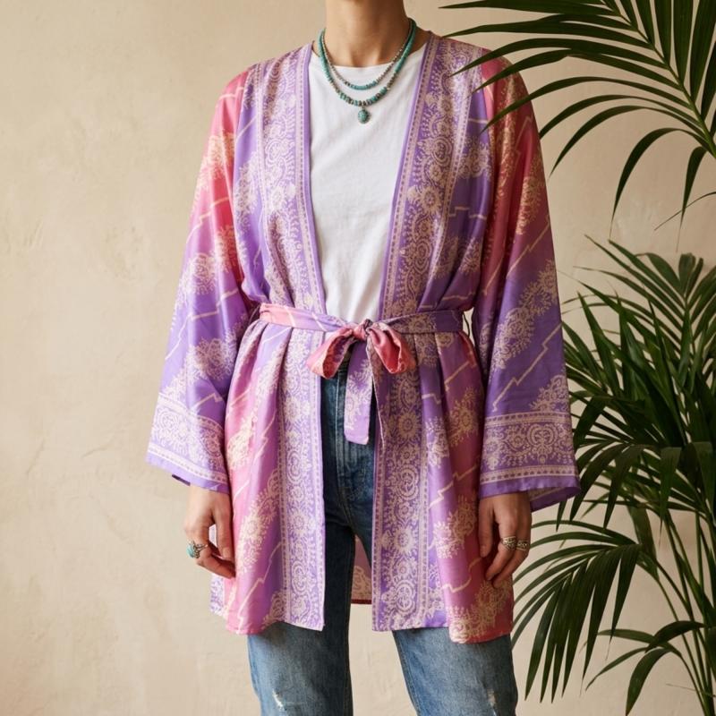 Avani Kimono - Pink n' Purple - 
