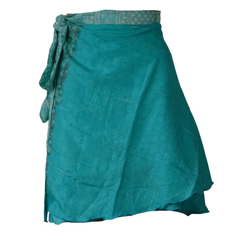 Sari Nederdel Kort Turquoise  - 