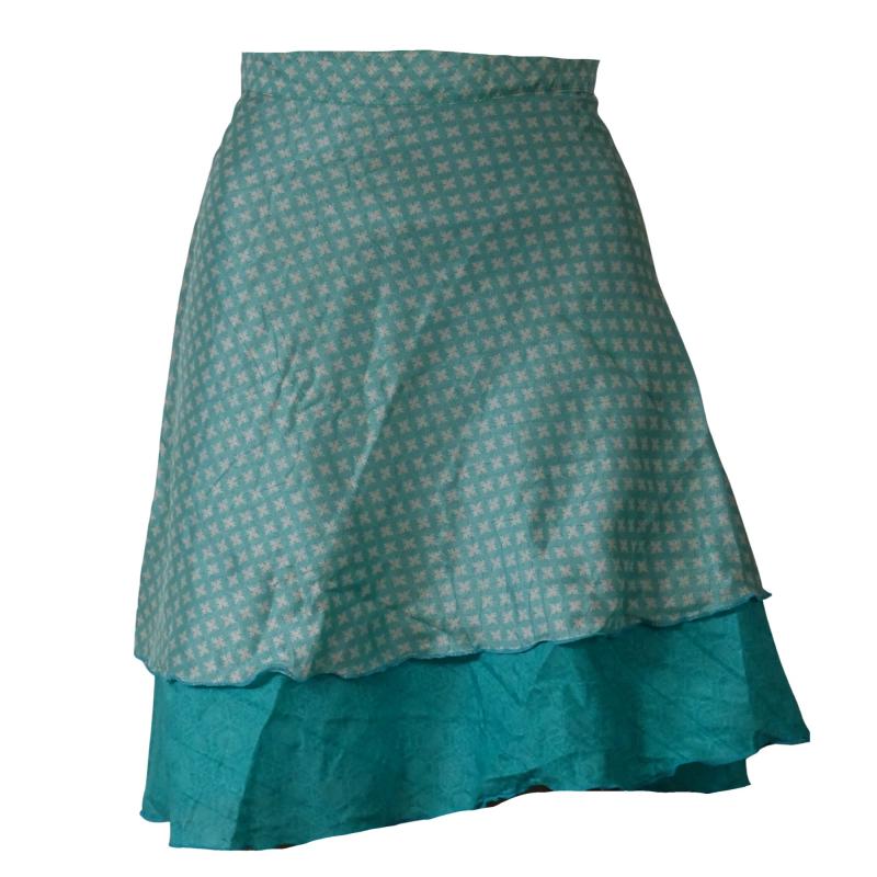 Sari Nederdel Kort Turquoise  - 