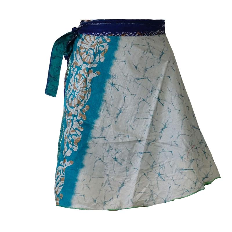 Sari Nederdel Kort Turquoise Tie Dye - 