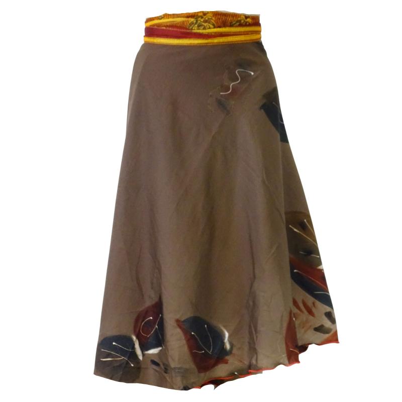 Sari Nederdel Midi Orange n' Brown - 
