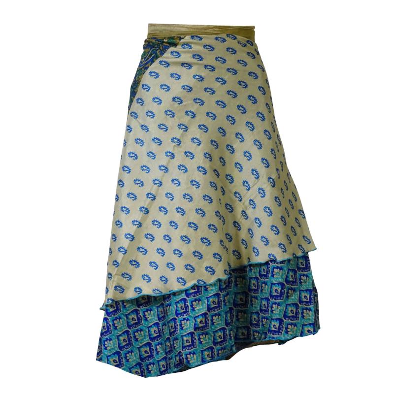 Sari Nederdel Midi Blue n' Cream - 