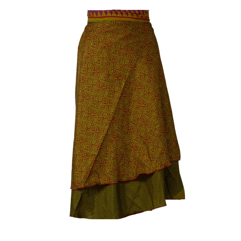 Sari Nederdel Midi Mustard n' Green - 