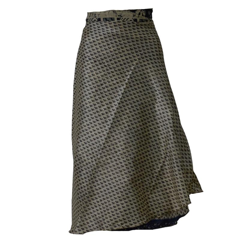 Sari Nederdel Midi Paisley Beige - 