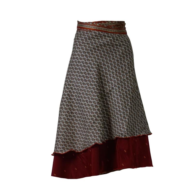 Sari Nederdel Midi Red n' Beige - 