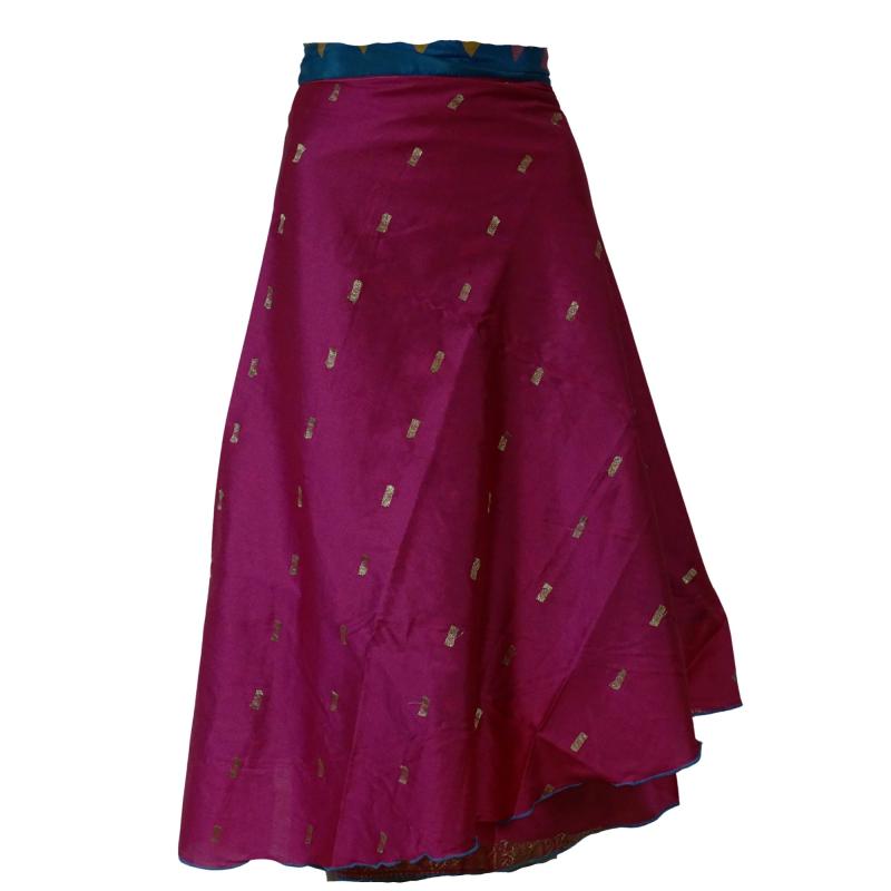 Sari Nederdel Midi Turquoise Pink - 