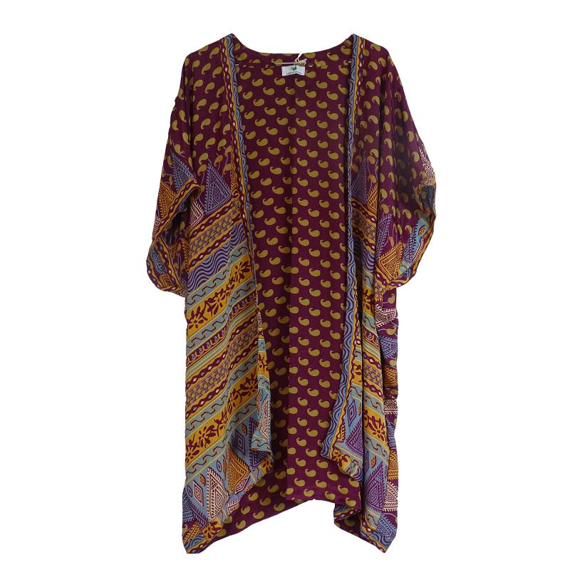 Indali Kort Kimono Paisley Wine - 