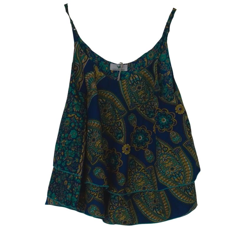 Sari Top Floral Blue L - 