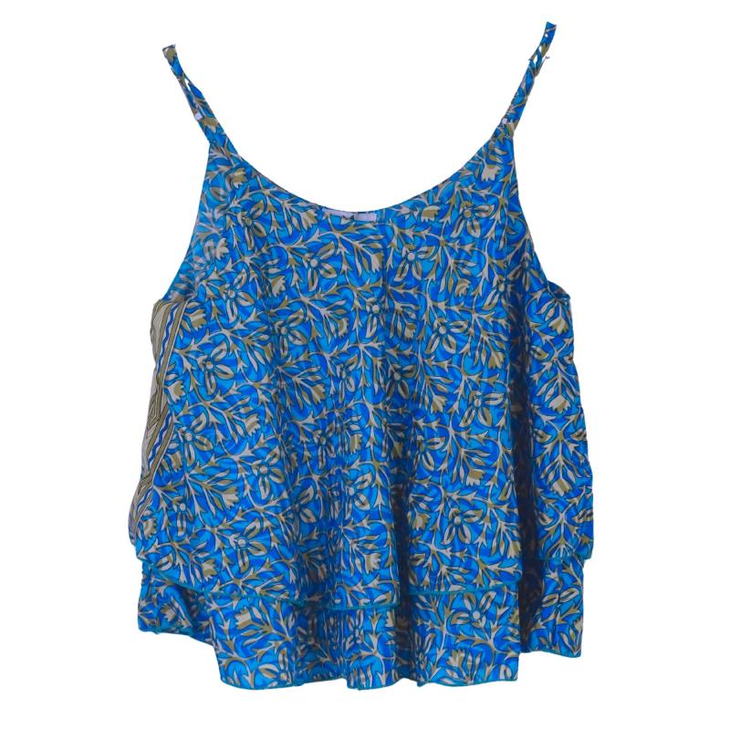 Sari Top Blue n' Beige L - 