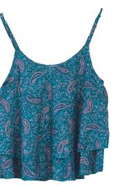 Sari Top Turquoise Paisley S/M
