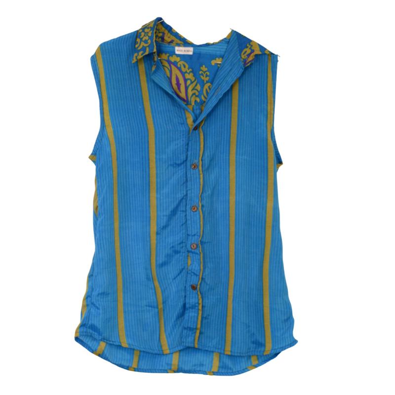 Mahira Sari Top Turquoise Beige - 