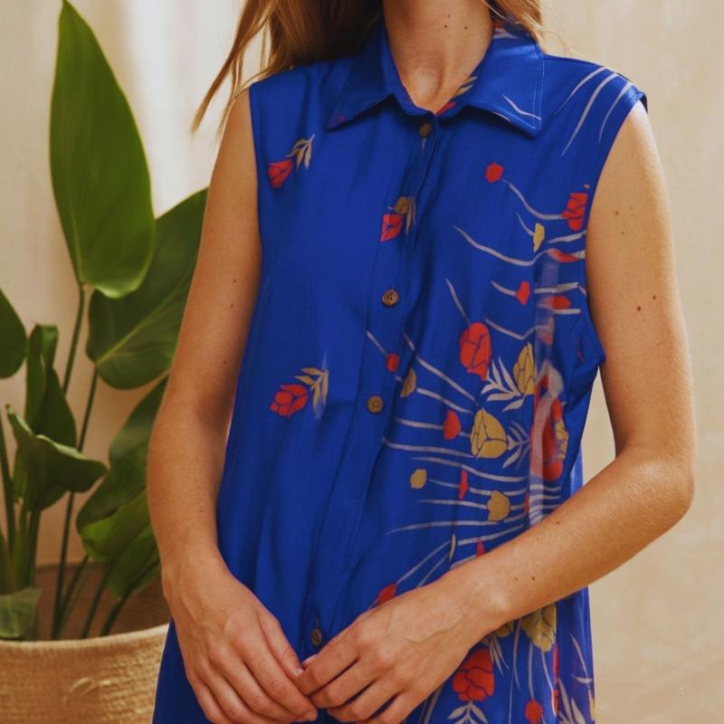 Mahira Sari Top India Blue - 