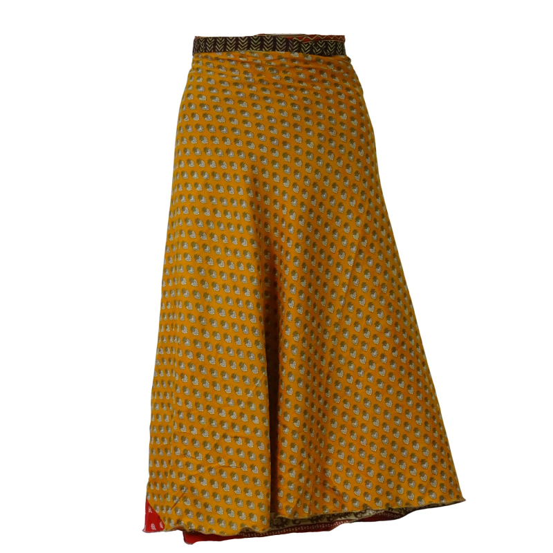 Sari Nederdel Midi Orange n´ Brown
