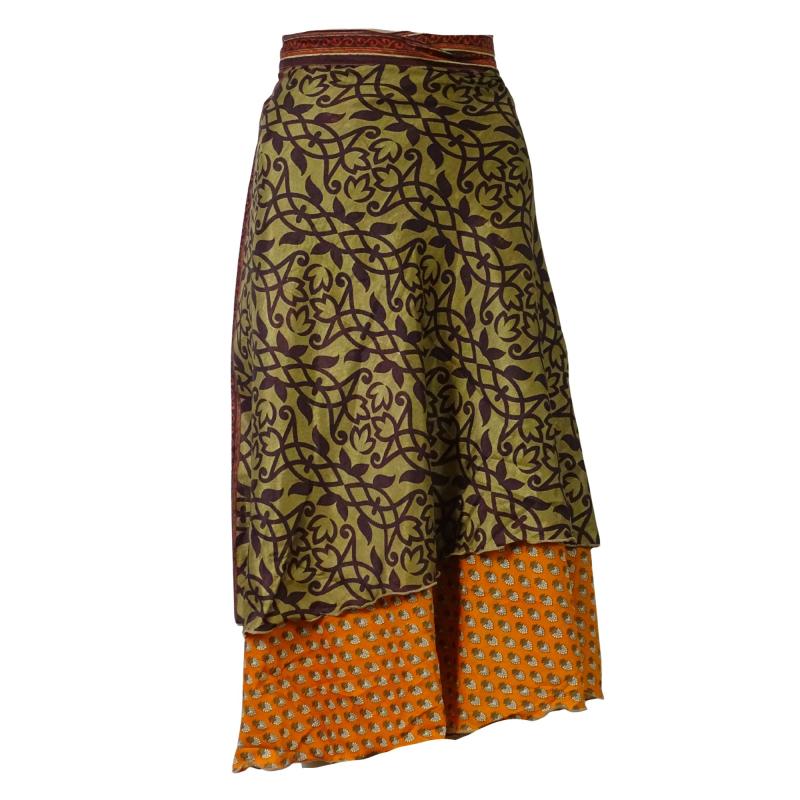Sari Nederdel Midi Orange n' Brown - 